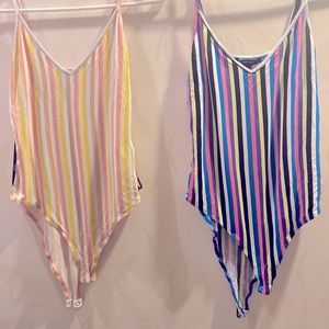 2 for $12 deal Forever 21 striped bodysuits